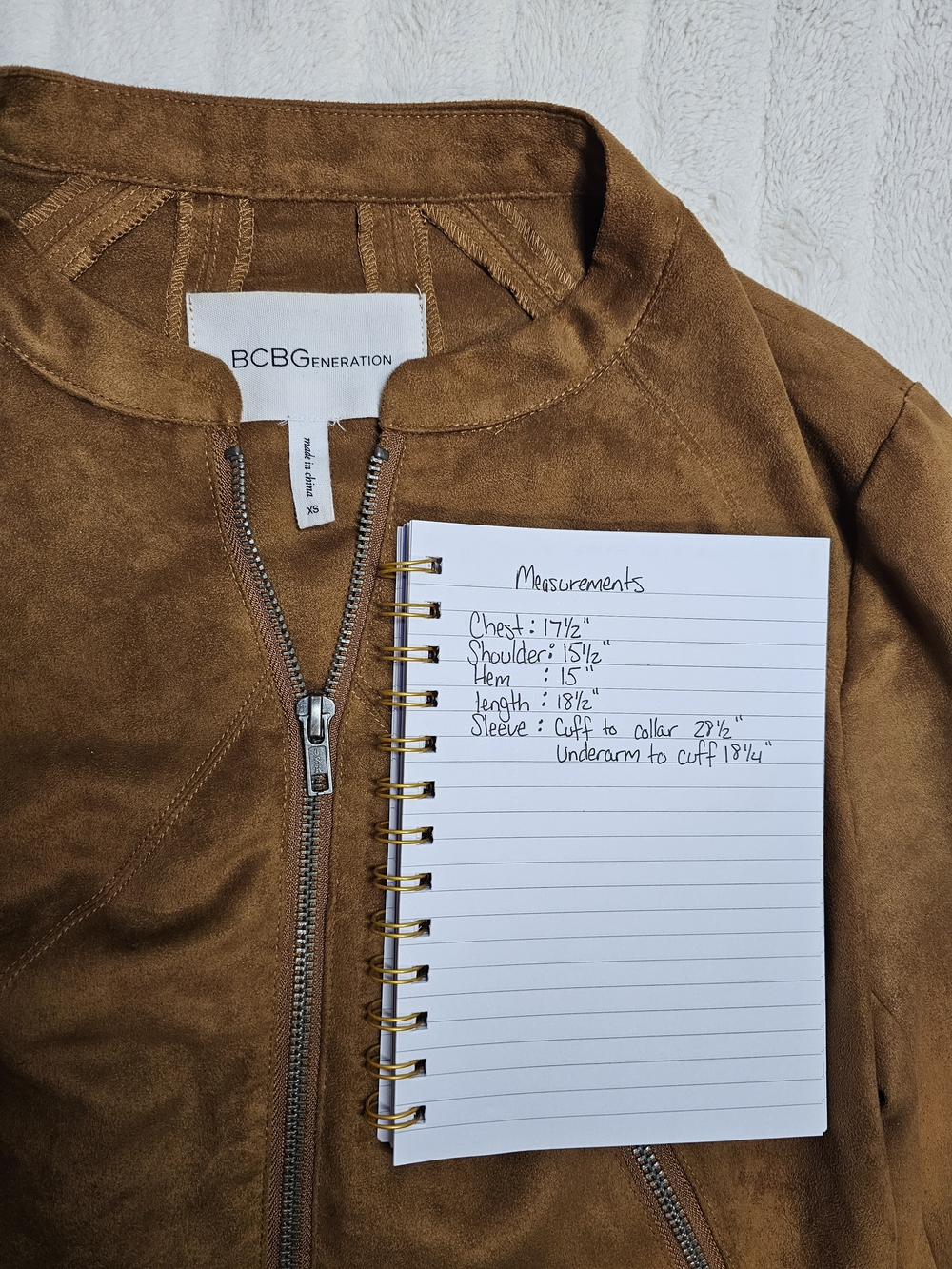 BCBGeneration Cropped Faux Suede Jacket - Caramel Brown - Picture 6 of 6